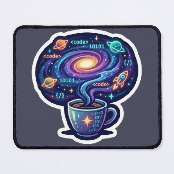 Item preview, Cosmic Code Coffee: Galaxy Nebula Programming Sticker designed and sold by Barkashow.