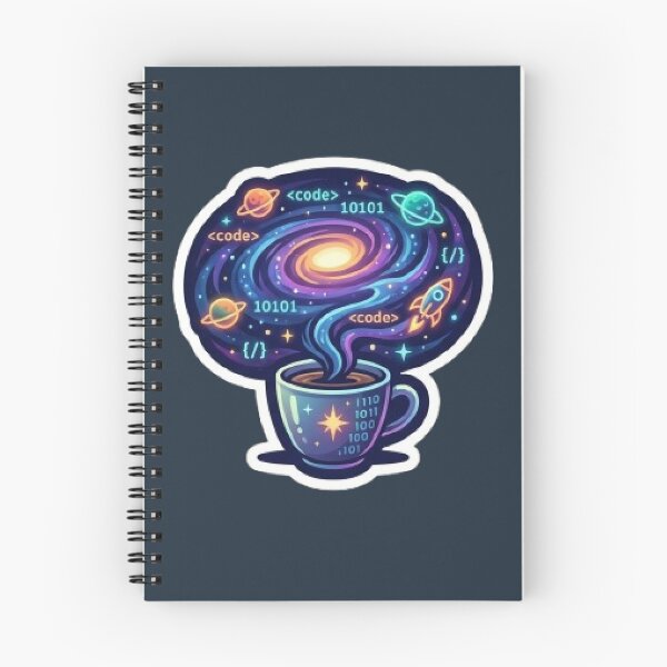 Item preview, Cosmic Code Coffee: Galaxy Nebula Programming Sticker designed and sold by Barkashow.