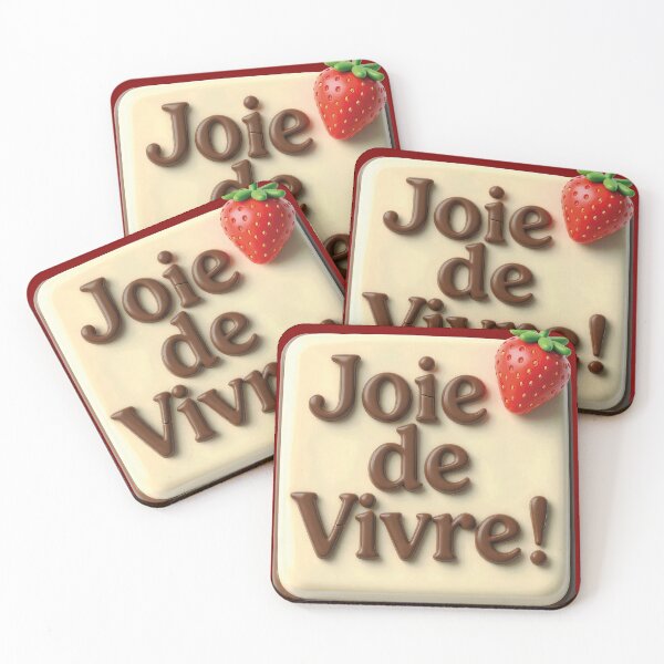 Item preview, Illustration of the expression "Joie de Vivre!" on a vanilla & chocolate cake! designed and sold by Alan-David.