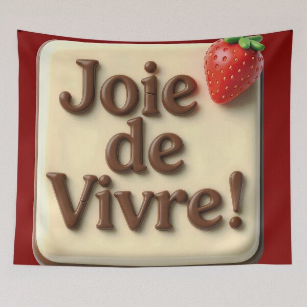 Item preview, Illustration of the expression "Joie de Vivre!" on a vanilla & chocolate cake! designed and sold by Alan-David.
