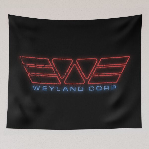 Item preview, Alien Weyland Corp Neon Retrowave Logo Distressed designed and sold by Power Up Prints.