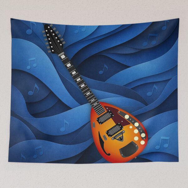 Item preview, GUITAR IN A BLUE SOUNDSCAPE designed and sold by Art2Be-Studio.