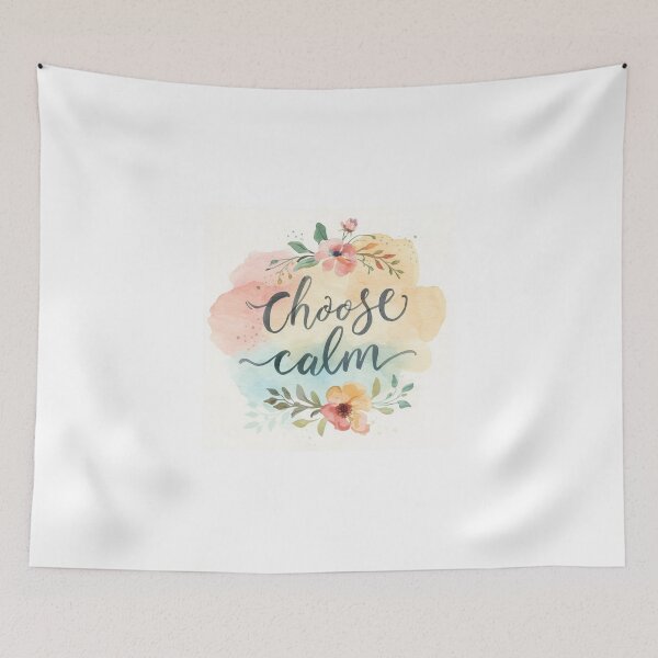 Item preview, Choose Calm – Soft Watercolor Floral Aesthetic Motivational Design designed and sold by MimisCornerCo.