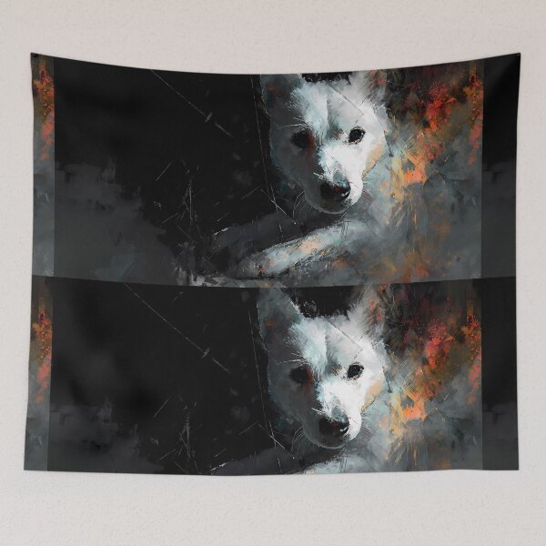 Item preview, White Dog Colors Illustration Aesthetic Landscapes  designed and sold by ART ATTACK ZONE.