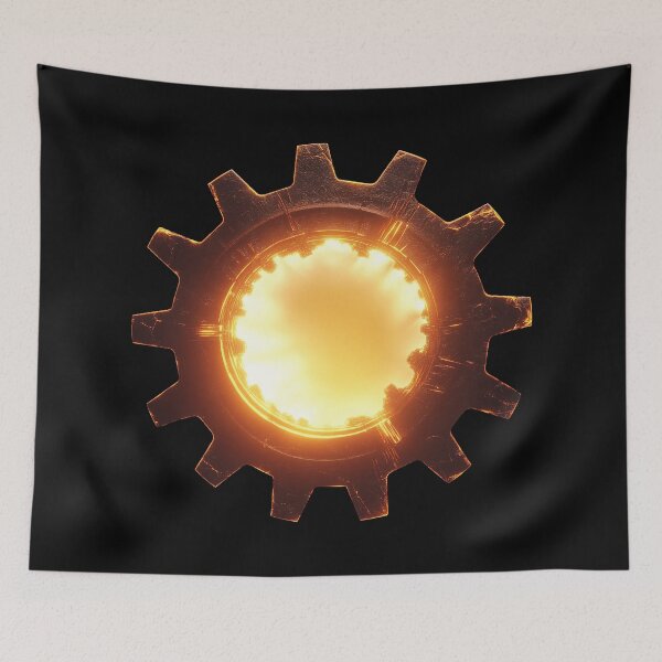 Item preview, Gear Shaped Sun – Mechanical Sun Gear, Steampunk Solar Energy Symbol designed and sold by WordPlayStudio.
