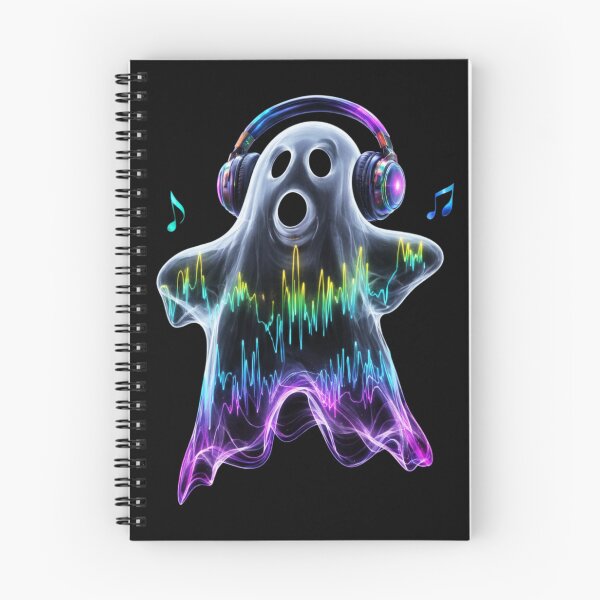 Item preview, Neon Music Ghost - Colorful Audio Visualizer Spooky DJ Art designed and sold by Tw1nsAIArt.