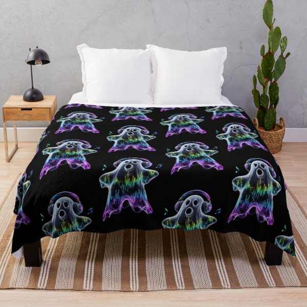 Item preview, Neon Music Ghost - Colorful Audio Visualizer Spooky DJ Art designed and sold by Tw1nsAIArt.