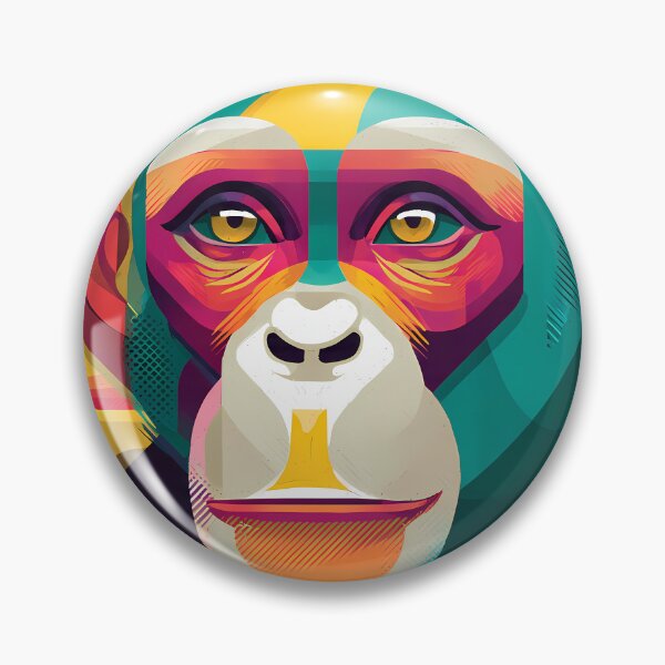 Item preview, Geometric Monkey Colors Illustration Aesthetic Landscapes  designed and sold by ART ATTACK ZONE.