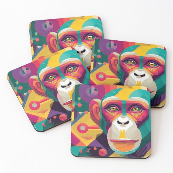 Item preview, Geometric Monkey Colors Illustration Aesthetic Landscapes  designed and sold by ART ATTACK ZONE.