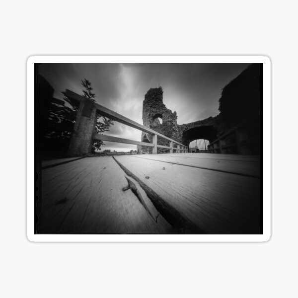 Pevensey castle - Pinhole photography Sticker