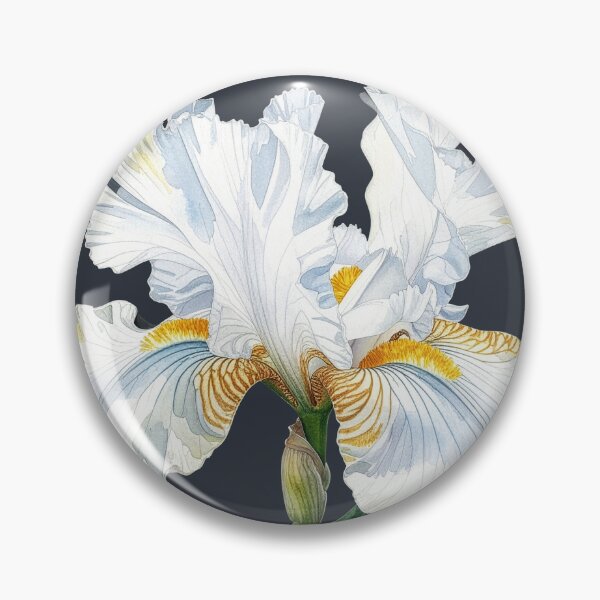 Item preview, White Iris on Dark Botanical Background designed and sold by Rutvain.