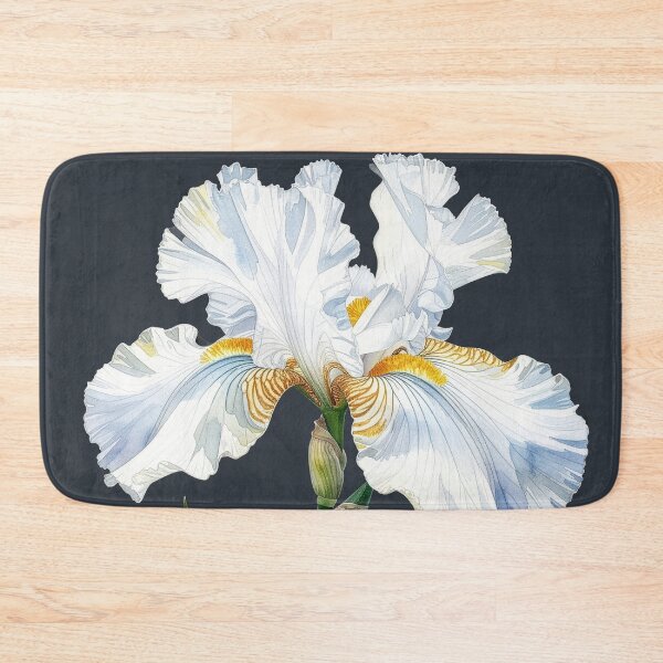 Item preview, White Iris on Dark Botanical Background designed and sold by Rutvain.