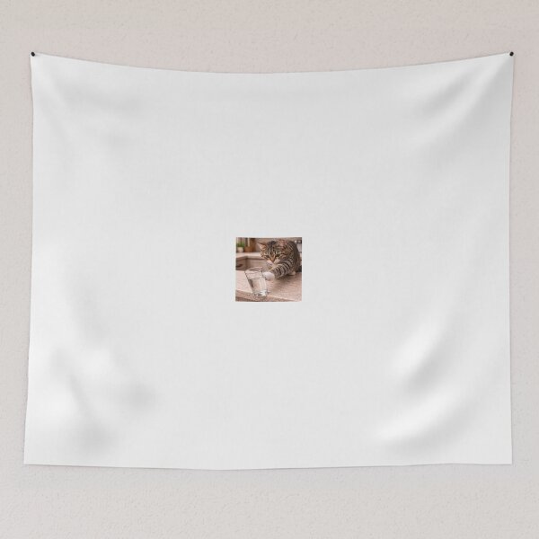 Item preview, Cat Pushing Glass Off Table – Funny Mischievous Cat Sticker designed and sold by LovelyCatGalaxy.