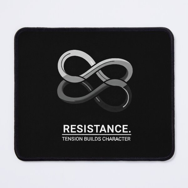 Item preview, Resistance Tension Builds Character Minimalist Gym Abstract Art designed and sold by GymHeavy.