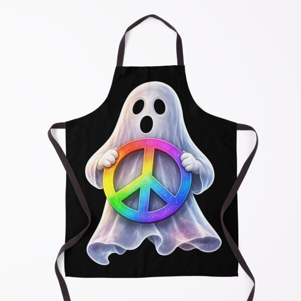 Item preview, Spooky Pride Ghost - Rainbow Peace Sign Aesthetic Art designed and sold by Tw1nsAIArt.