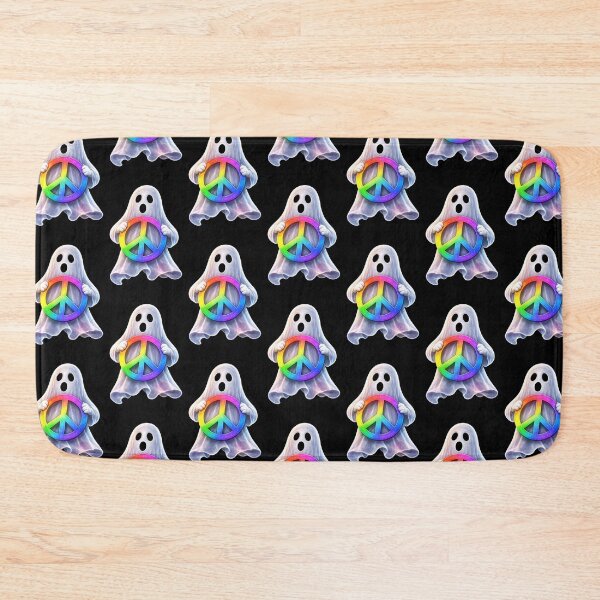 Item preview, Spooky Pride Ghost - Rainbow Peace Sign Aesthetic Art designed and sold by Tw1nsAIArt.