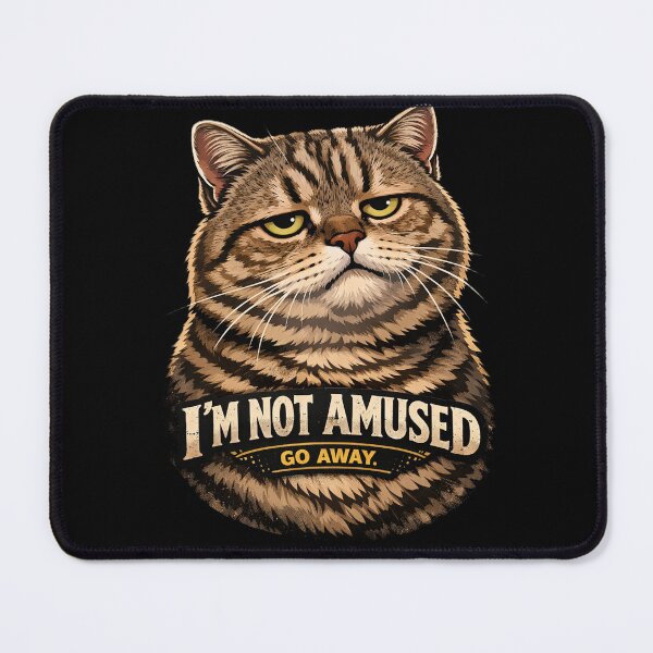 Item preview, I’m Not Amused Grumpy Cat Funny T-Shirt Design designed and sold by DogLord.