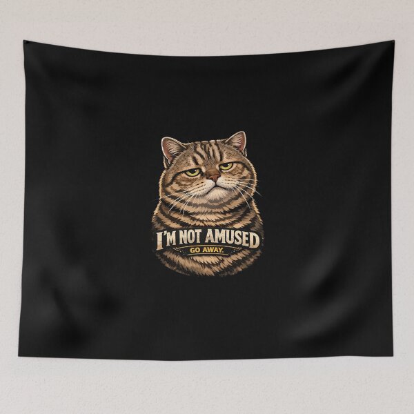 Item preview, I’m Not Amused Grumpy Cat Funny T-Shirt Design designed and sold by DogLord.