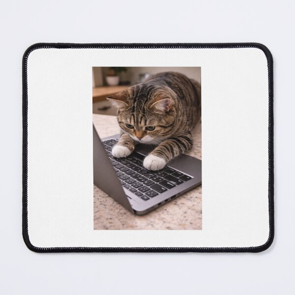 Item preview, Cat Sitting on Laptop Keyboard – Work From Home Cat Problem Sticker designed and sold by LovelyCatGalaxy.