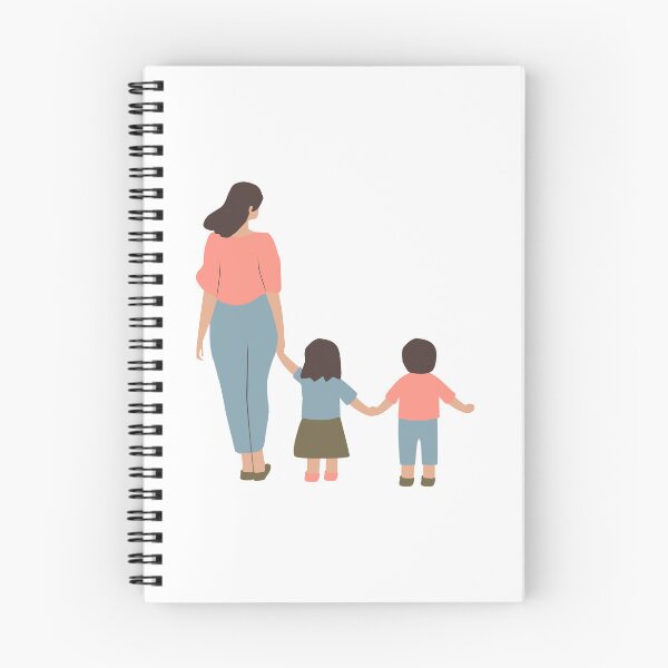 Artikelvorschau, Illustration: Mutter mit Kindern, Familienliebe entworfen und verkauft von CozyMomDesigns.