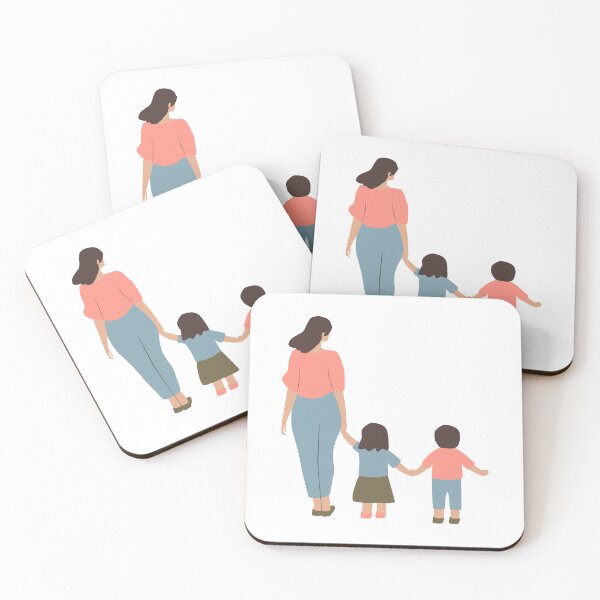 Artikelvorschau, Illustration: Mutter mit Kindern, Familienliebe entworfen und verkauft von CozyMomDesigns.