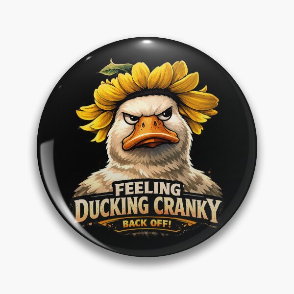 Item preview, Feeling Ducking Cranky Funny Duck Sunflower T-Shirt Design designed and sold by DogLord.