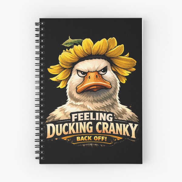 Item preview, Feeling Ducking Cranky Funny Duck Sunflower T-Shirt Design designed and sold by DogLord.