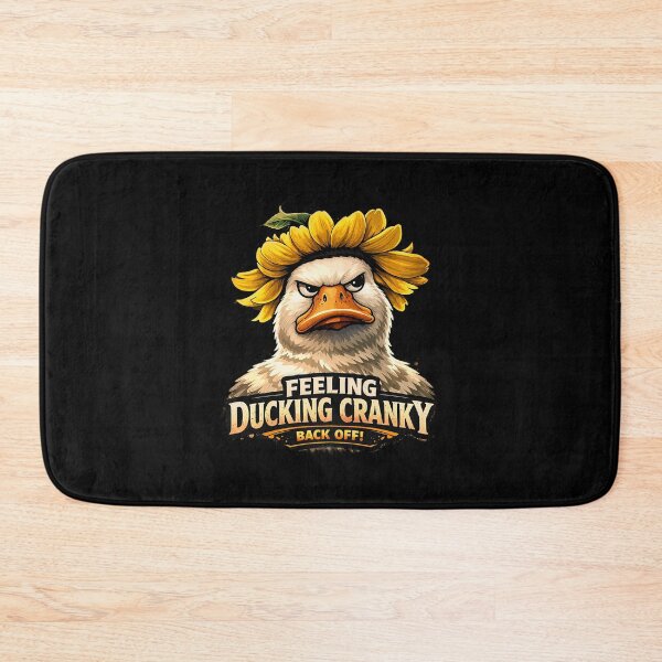 Item preview, Feeling Ducking Cranky Funny Duck Sunflower T-Shirt Design designed and sold by DogLord.