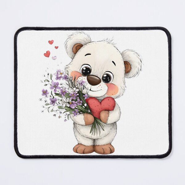 Item preview, Cute Bear with Flowers designed and sold by Retro Whimsy.