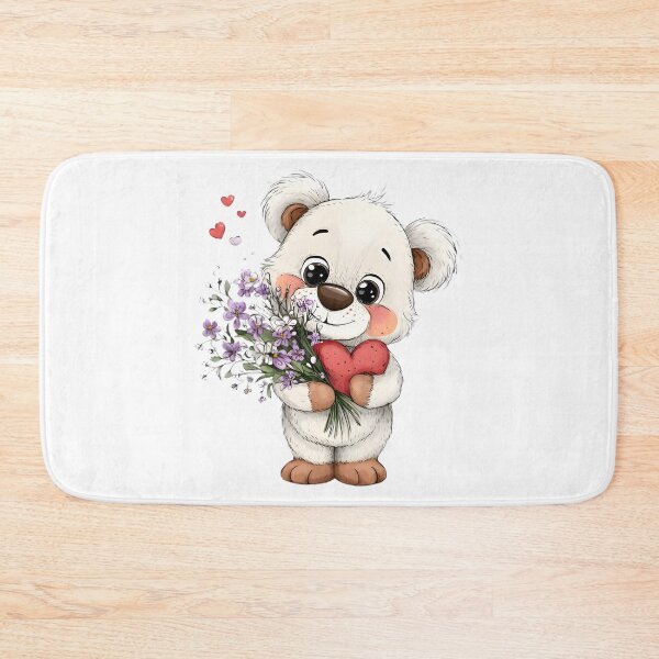 Item preview, Cute Bear with Flowers designed and sold by Retro Whimsy.