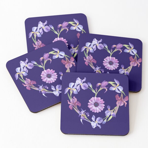 Item preview, Purple Iris Heart - Botanical Serenity Wreath designed and sold by SolutionsArt.