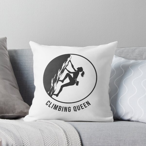 Item preview, Sporty girl bouldering on the rock. Climbing Queen logo. designed and sold by Bouldershop.