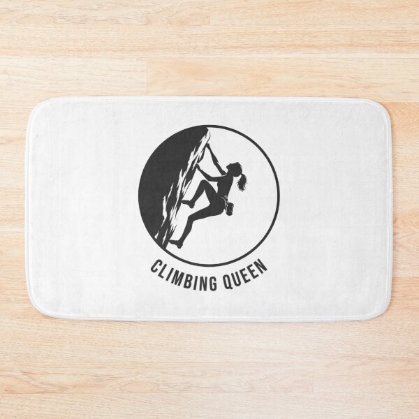 Item preview, Sporty girl bouldering on the rock. Climbing Queen logo. designed and sold by Bouldershop.
