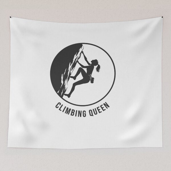 Item preview, Sporty girl bouldering on the rock. Climbing Queen logo. designed and sold by Bouldershop.