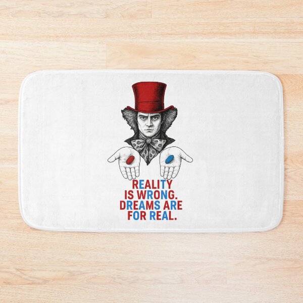 Item preview, Reality Is Wrong Dreams Are For Real – Tupac Shakur Quote | Mad Hatter Red Pill Blue Pill Art | Surreal Black & White Sketch designed and sold by Donsean22.