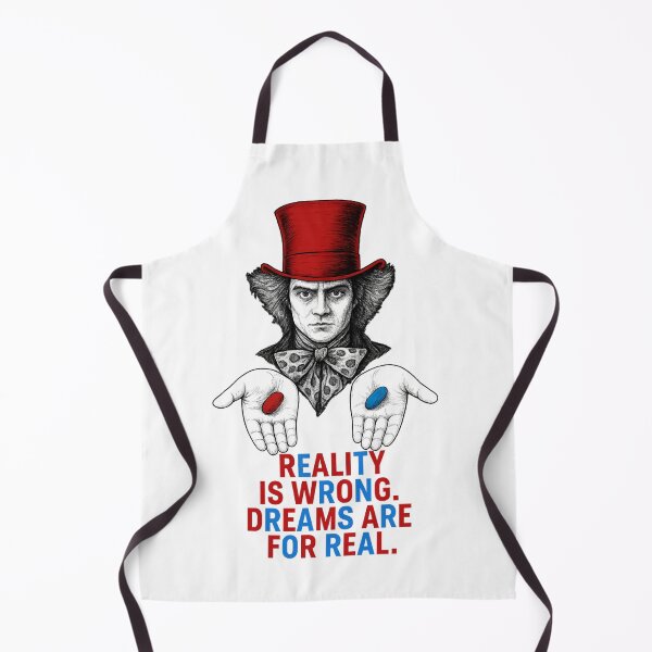 Item preview, Reality Is Wrong Dreams Are For Real – Tupac Shakur Quote | Mad Hatter Red Pill Blue Pill Art | Surreal Black & White Sketch designed and sold by Donsean22.