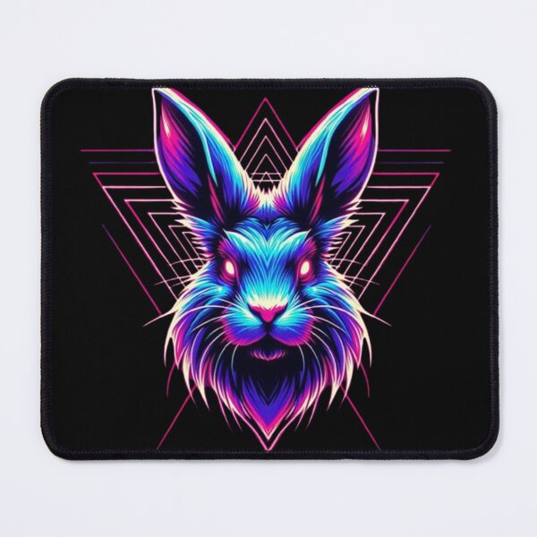 Item preview, Neon Cyber Rabbit – Synthwave Bunny Art designed and sold by Dogandesighn.