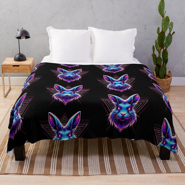 Item preview, Neon Cyber Rabbit – Synthwave Bunny Art designed and sold by Dogandesighn.