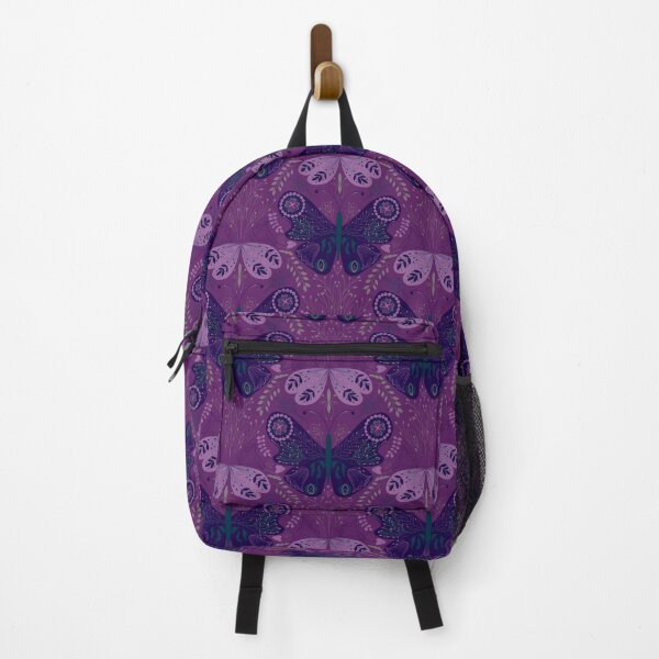 Item preview, Magic Boho Butterflies with Floral on Dark Deep Purple designed and sold by andrea.lavendelle.