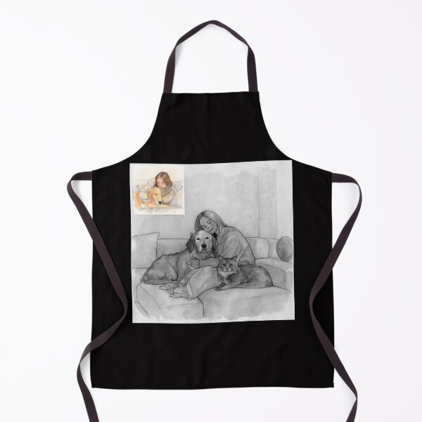 Item preview, Quiet Embrace – Woman, Golden Retriever & Cat in Minimalist Serenity #8 designed and sold by Helios Be. Lavsh.