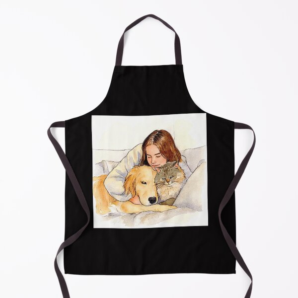 Item preview, Quiet Embrace – Woman, Golden Retriever & Cat in Minimalist Serenity #9 designed and sold by Helios Be. Lavsh.