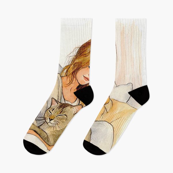 Item preview, Quiet Embrace – Woman, Golden Retriever & Cat in Minimalist Serenity #11 designed and sold by Helios Be. Lavsh.