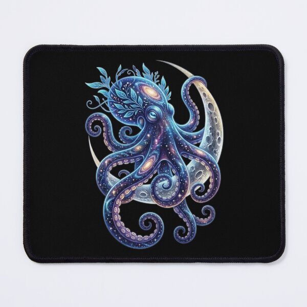 Item preview, Cosmic Galaxy Octopus with Moon and Leaves designed and sold by MoonSoul Studio.