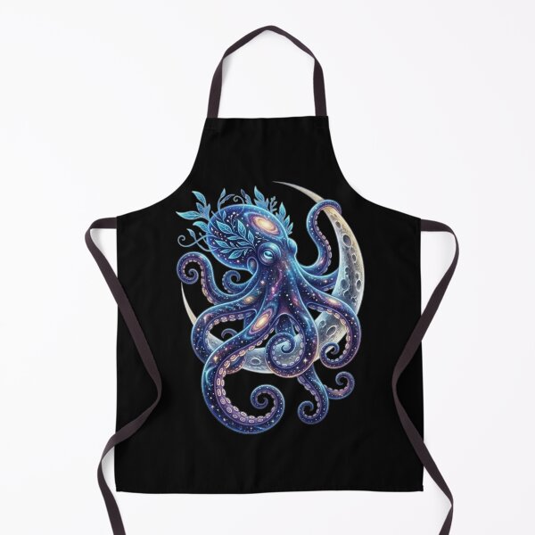 Item preview, Cosmic Galaxy Octopus with Moon and Leaves designed and sold by MoonSoul Studio.