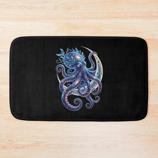 Item preview, Cosmic Galaxy Octopus with Moon and Leaves designed and sold by MoonSoul Studio.
