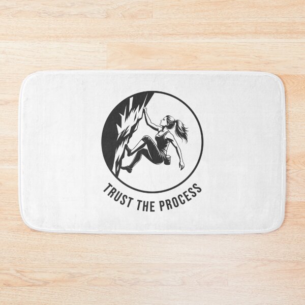 Item preview, Strong woman climbing rock face trusting the process Logo designed and sold by Bouldershop.