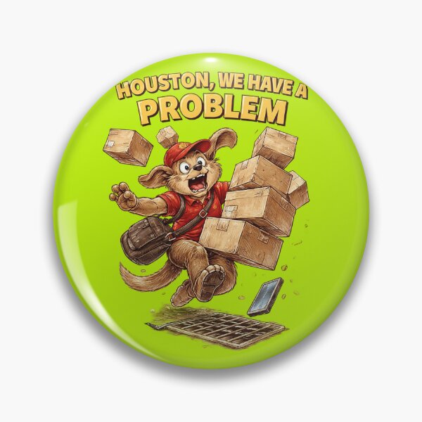 Item preview, Dog Delivery Houston We Have a Problem Sticker – Funny Courier Animal Art designed and sold by Felixuss.
