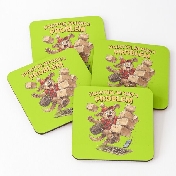 Item preview, Dog Delivery Houston We Have a Problem Sticker – Funny Courier Animal Art designed and sold by Felixuss.