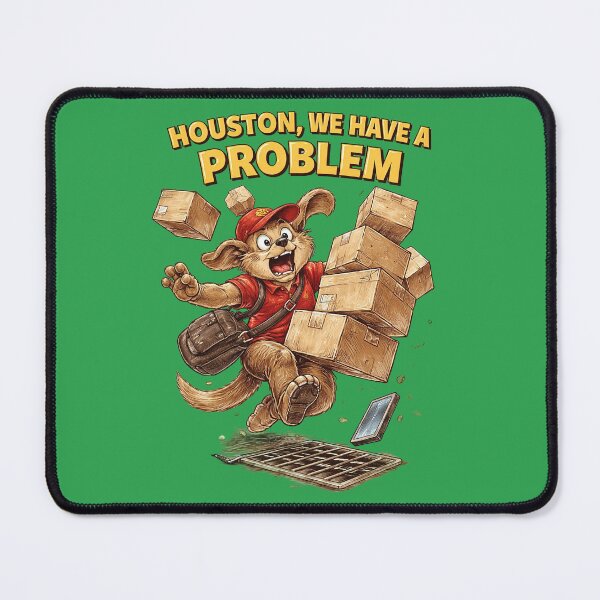 Item preview, Dog Delivery Houston We Have a Problem Sticker – Funny Courier Animal Art designed and sold by Felixuss.