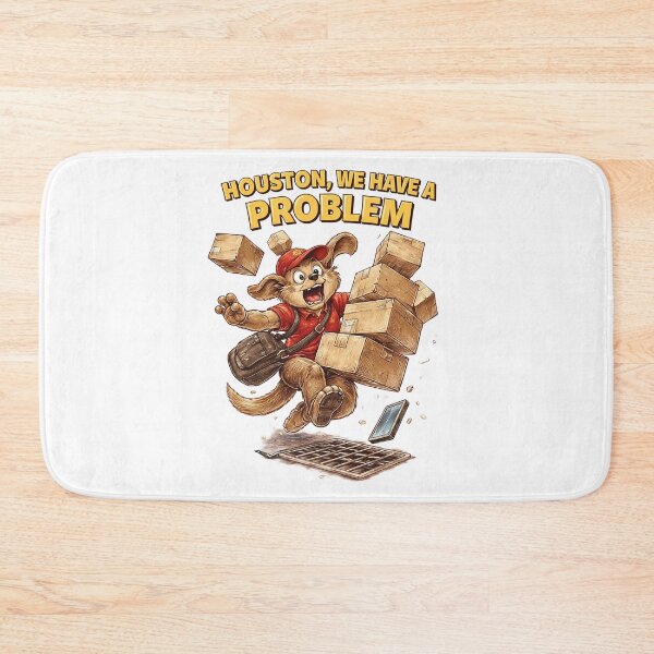 Item preview, Dog Delivery Houston We Have a Problem Sticker – Funny Courier Animal Art designed and sold by Felixuss.